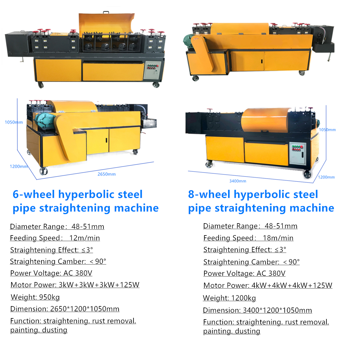 QIPANG steel pipe straightening machine used steel pipe making machine Steel pipe rust removing and painting machine