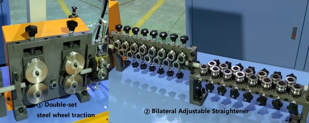 Roller-driven 3mm 4mm Capillary Tubes Automatic Straightening and Cutting Machines for air conditioning refrigeration equipment