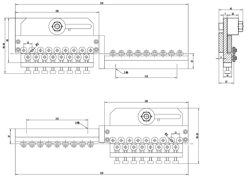 QIPANG 0.3-0.5mm Aluminum Alloy Wire φ12-34 Rollers Wire Straightening Tool QIPANG 0.3-0.5mm Aluminum Alloy Wire φ12-34 Rollers Wire Straightening Tool