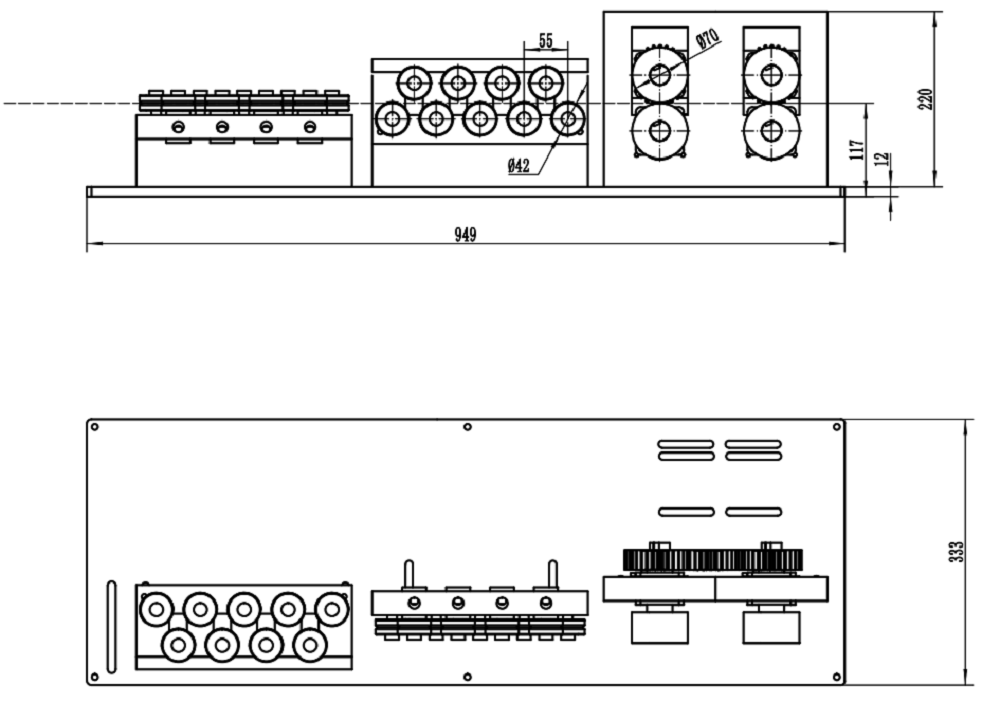 OD 42-70mm wheels Dual/Triple Roller Traction Alloy steel wire motor wire straightener equipment OD 42-70mm wheels Dual/Triple Roller Traction Alloy steel wire motor wire straightener equipment