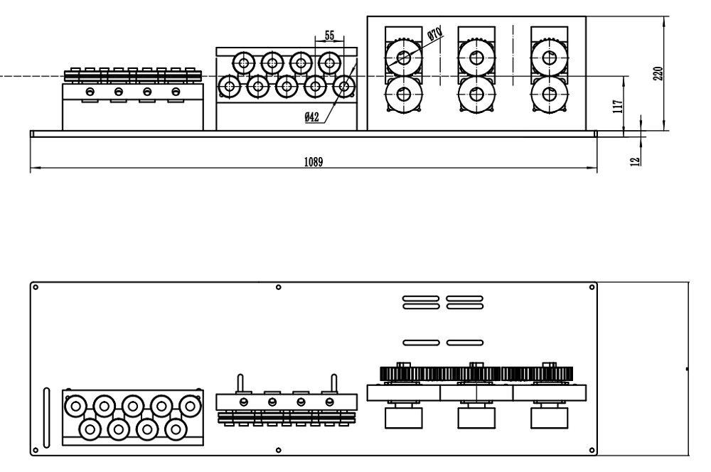 OD 42-70mm wheels Dual/Triple Roller Traction Alloy steel wire motor wire straightener equipment OD 42-70mm wheels Dual/Triple Roller Traction Alloy steel wire motor wire straightener equipment
