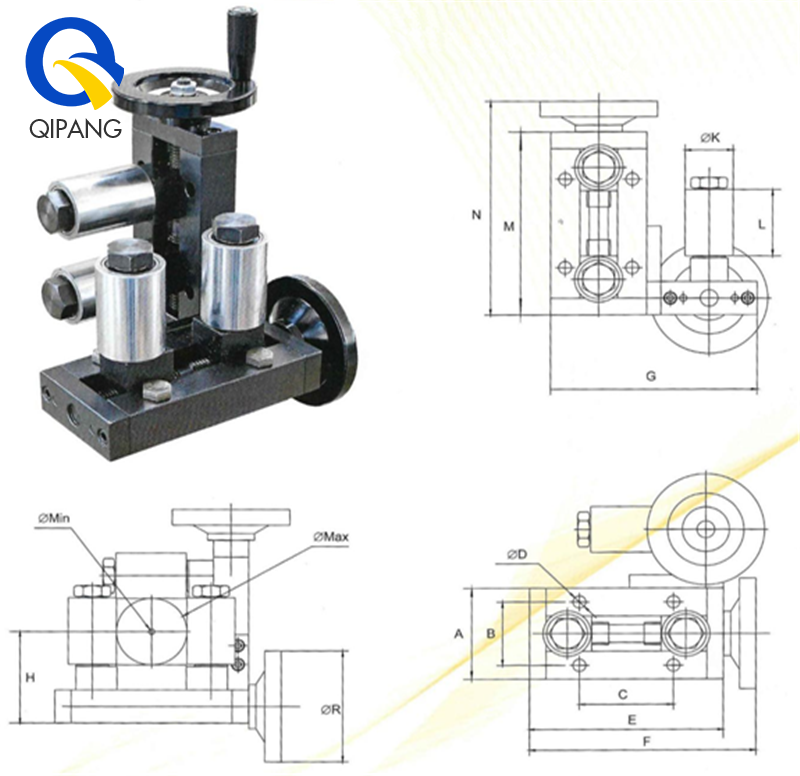 QIPANG with hand crank adjustable vertical roller cable pulling roller guide suppliers