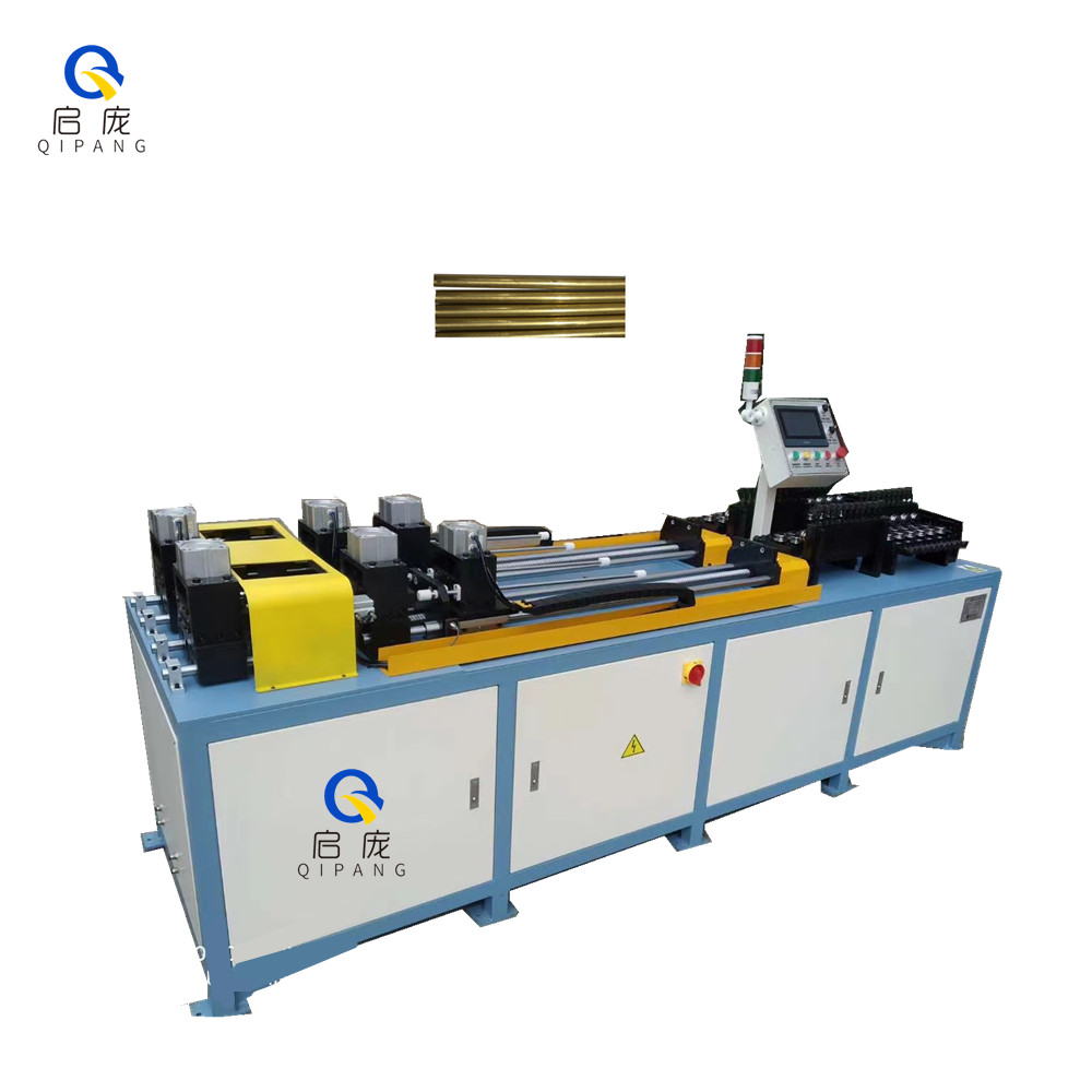 QIPANG tube pipe  straightener and cutting machine 4-20mm double-outlet copper pipe automatic cutting machine