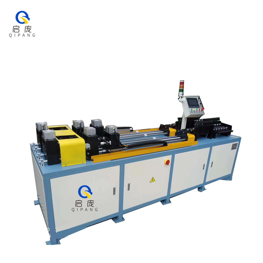 QIPANG tube pipe  straightener and cutting machine 4-20mm double-outlet copper pipe automatic cutting machine