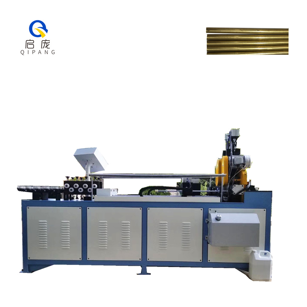 QIPANG tube pipe  straightener and cutting machine 4-20mm double-outlet copper pipe automatic cutting machine