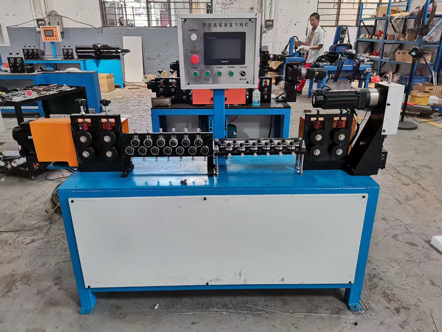 wire straightening cutting 0.5 mm 260 mm cable straightener and cutter fast machines 20-50mm wire rod cutting straightening machine tool