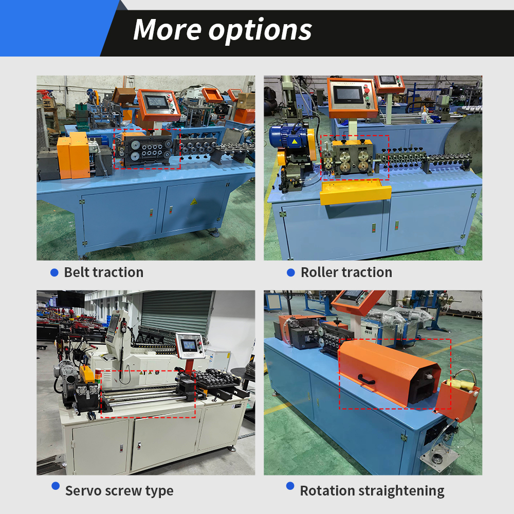 Servo screw feeding multiple straighteners pipe straightening and cutting machine